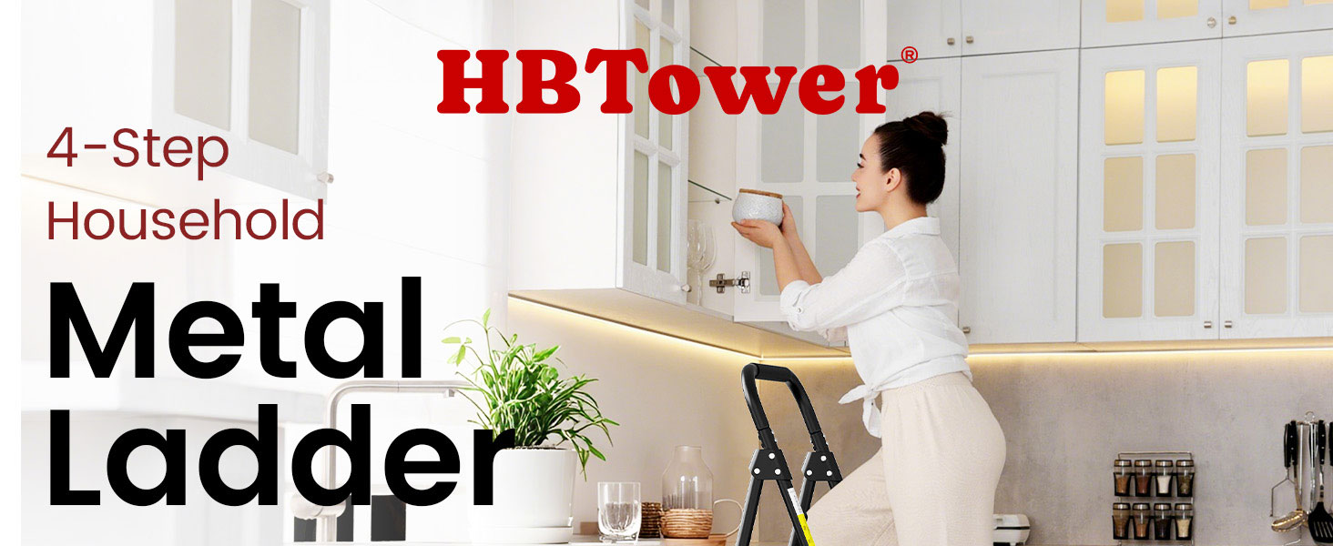 HBTower 4-step household metal ladder