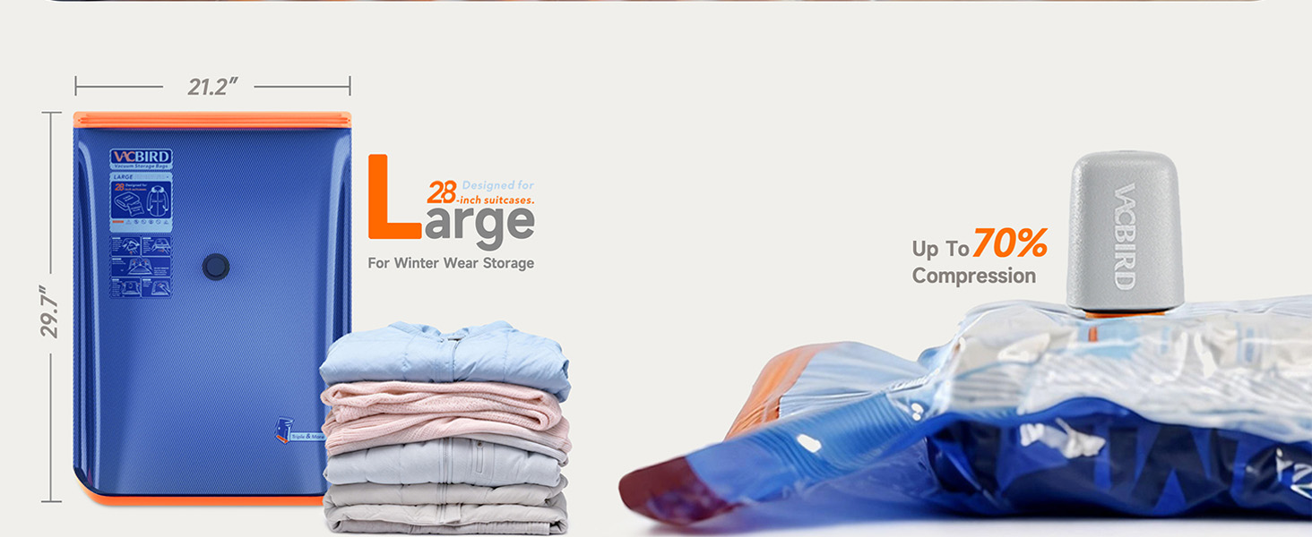 Vacuum Storage Bags with Rechargeable Cordless Pump