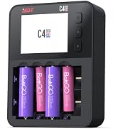 ISDT C4 EVO AAA Universal Battery Balance Charger, 6-Bay Smart Battery Charger with Type-C QC3.0 ...
