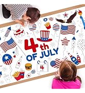 Childom 1 Pack Fourth of July Coloring Tablecloth for Kids,4th of July Crafts for Kids 30"x72" Gi...