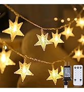 Star String Lights Plug in - 33 ft 100 LED Star Fairy String Lights with Remote and Timer, Waterp...