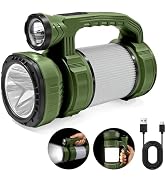 GEEBONFLUGENS Rechargeable Spotlight Flashlight, 9 Light Modes Solar Handheld LED Searchlight wit...