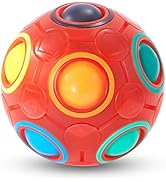 Vdealen Magic Rainbow Puzzle Ball, Fidget Ball Puzzle Brain Teaser Fidget Toy for Boys & Girls- B...