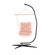 Castaway Living Black Luna Single Swing Stand, Crescent C-Stand for Hammock Chairs with Hanging H...