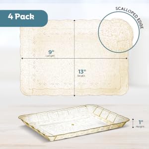Gold Glitter Trays for Serving
