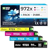 972X Ink Cartridges set 4-Pack Replacement for HP 972X 972 972A Ink Compatible with HP Pagewide P...