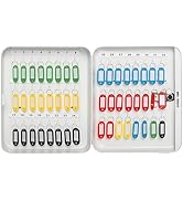 Decaller Secure Key Box with Combination Lock, Key Cabinet Wall Mount Lock Box with 48 Hooks, 11 ...