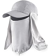 ELLEWIN Fishing Hat Sun Cap UPF 50+ Outdoor Hiking Hat with Removable Mesh Face Neck Flap Cover W...
