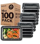 100 Pack (200-Piece) 16oz Meal Prep Conatiners with Lids Reusable Food Containers Leakproof & Mic...