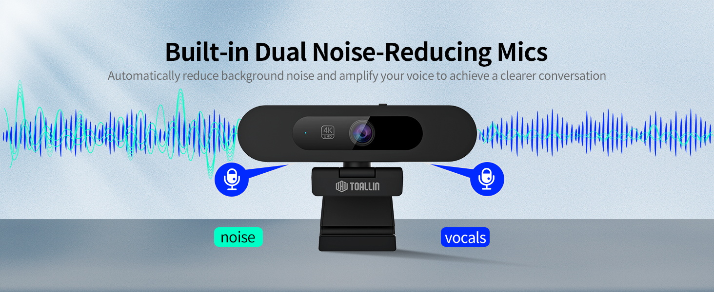 built-in dual noise reducing mics