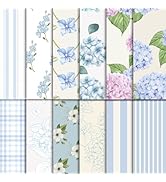 48 Sheets Scrapbook Paper 11x11, Hydrangea Pattern Decorative Scrapbook Paper for Journals DIY Ca...