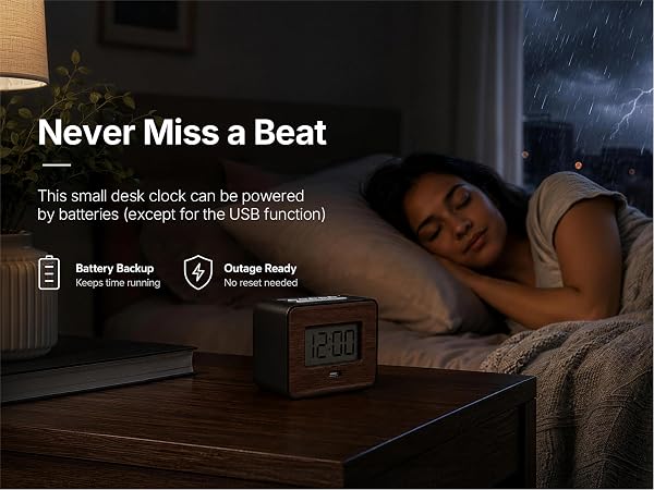 battery powered alarm clock