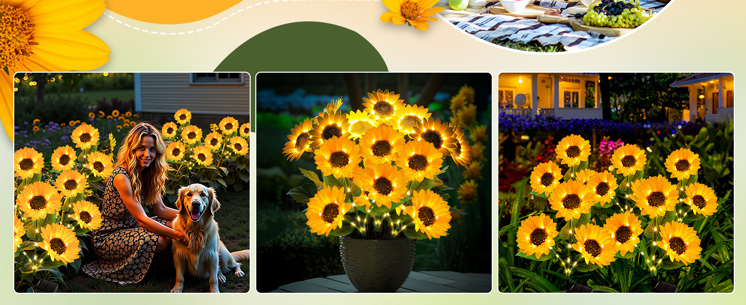 Sunflower solar lights outdoor