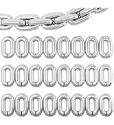 Silver Foil Chain Balloons, 24PCS Giant Chain Balloons Garland for 80s 90s Hip Hop Party Decorati...