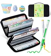 Ohuhu Acrylic Paint Markers Brush Tip: 120 Colors Automatic Ink Control Acrylic Markers High Opac...
