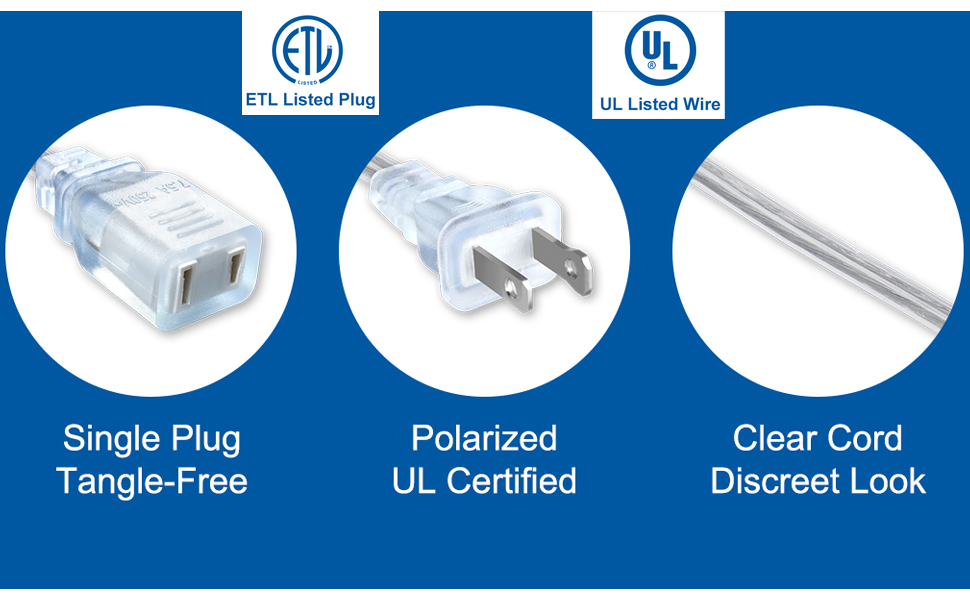 clear extension cord indoor thin