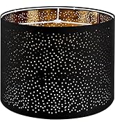 GOSO Black Lamp Shades Drum Lampshades with Laser Drilling Design, Medium Lampshade 13