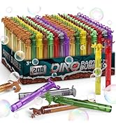 Bulk Dinosaur Bubble Wands for Kids, 200 Pack Mini Bubble, Dino Birthday Party Favors Decoration,...