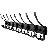 Dseap Coat Rack Wall Mount - 29.5” Long 8-Tri-Hooks Heavy Duty Coat Hanger Rail Wall Hooks for Ha...