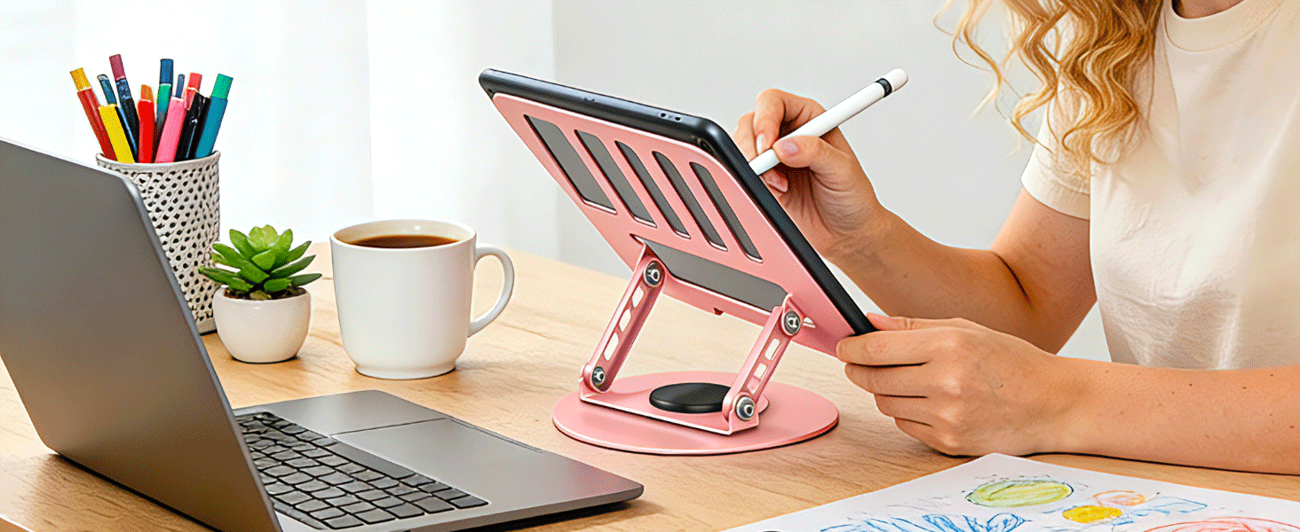 Pink Adjustable Laptop Stand