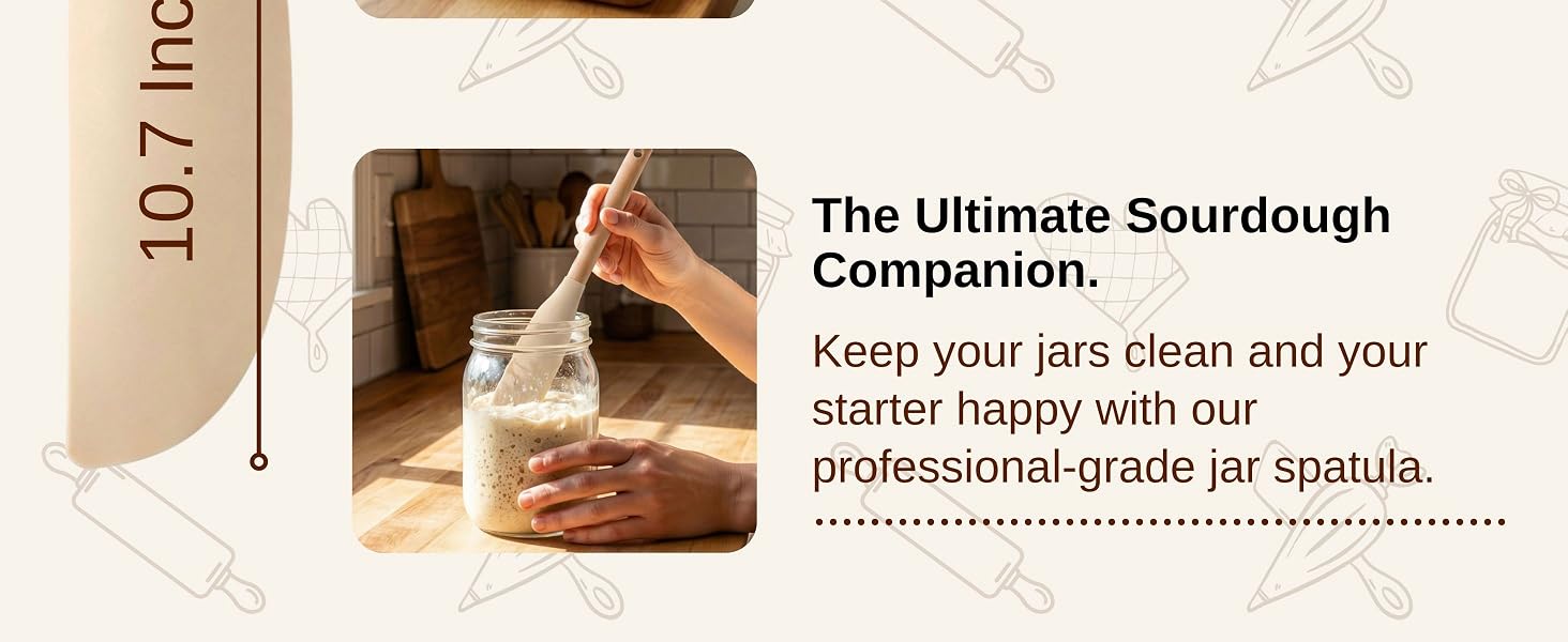 Easy to Clean The one-piece construction of our sourdough spatula ensures that no residue