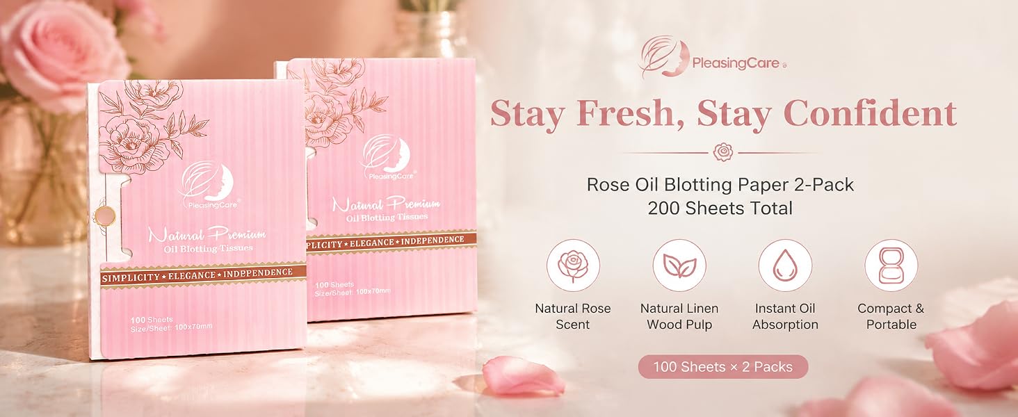rose oil blotting paper 2 pack