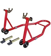 Jack Boss Motorcycle Stand Front and Rear Combo Wheel Lift Stands, 500Lbs Capacity,Swingarm Spool...