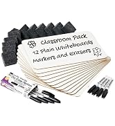 Charles Leonard Dry Erase Lapboard Class Pack, Includes 12 each of Whiteboards, 2 Inch Felt Erase...