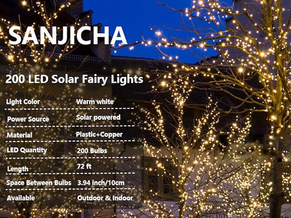 200 LED Solar Fairy Lights