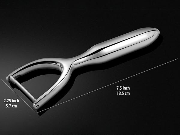 cucumber peeler measures 7.5 x 2.25 x 1 inches and weighs 0.26 lbs