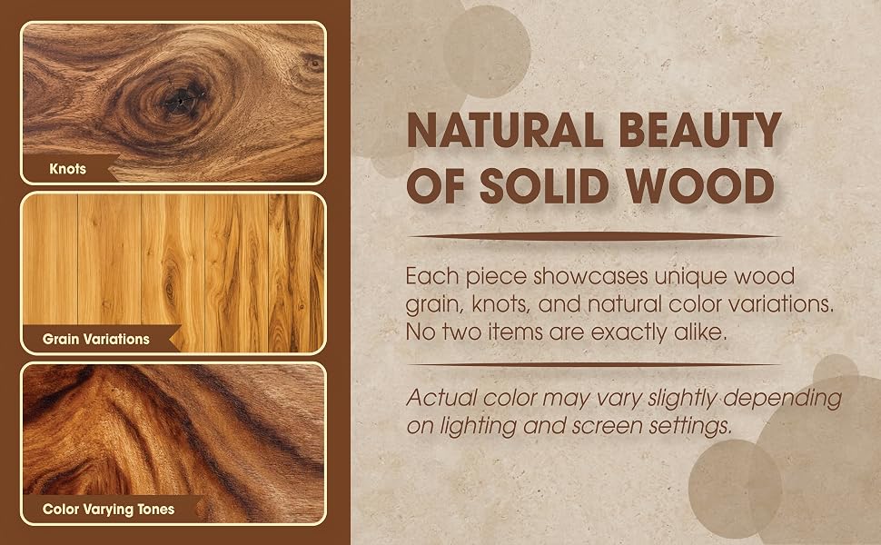 natural wood characteristics of soid wood acacia bench frame