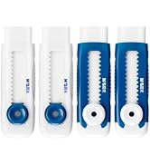 M&G 4 Pack Erasers Sliding Retractable Eraser, Soft White Color Cute Erasers Push Pull Eraser wit...