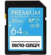 Premium 64GB SDXC Card from MicroCenter, Class 10 SD Flash Memory Card UHS-I C10 U3 V30 4K UHD Vi...
