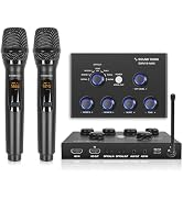 Sound Town 16 Channels Wireless Microphone Karaoke Mixer System w/ 2 Wireless Mics, HD ARC, Optic...