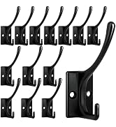 Homanu 14 Pack Coat Hooks, Heavy Duty Coat Hooks Wall Mounted with 28 Screws, No Rust Double Hook...
