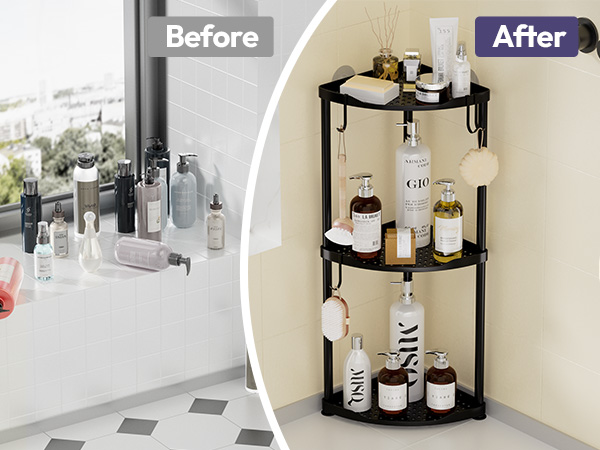 Corner Shower Caddy Standing Corner Shower Organizer Floor Shower Shelf