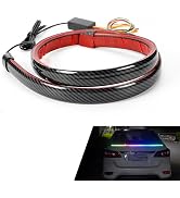 Qurbuns Car Light Up Spoiler, Carbon Fiber Streamer Colorful LED Tail Light Strip, 12V Self-Adhes...