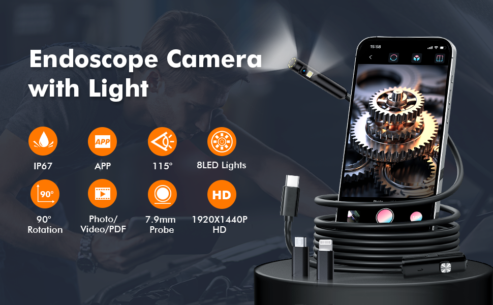 inspection camera with light