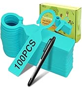 Plant Labels Yuanling 100Pcs Plastic Waterproof Plant Tree Tags Nursery Garden Markers for Indoor...