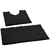 Bathroom Rugs Sets 2 Piece, Luxury Chenille Bath Mat Set, Soft Plush Anti-Slip Bath Rug + U-Shape...