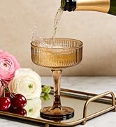 Houmury 7oz Amber Plastic Wine Glasses Unbreakable Wedding Plastic Champagne Flutes Goblet Glasse...