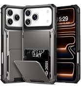TOPAUX for iPhone 17 Pro Wallet Case 5 Credit Card Holder Flip Cover Secure Back Pocket ID Slot C...