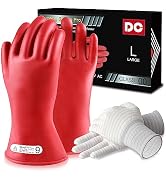 DongChu Natural Rubber Gloves - Class 00 Low Voltage Electrical Insulating Linesmen's Gloves with...