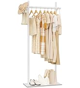 ENUMAIL Coat Rack Freestanding with Natural Rock Base, Metal Coat Hanger Stand, Industrial Garmen...