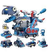 Toys for 5+ Year Old Boys, Take Apart Dinosaur, Magnetic Building Blocks Vehicles Play Set, 5 in ...