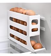AMANKA Egg Holder for Fridge,4 Tiers Automatic Rolling Egg Dispenser for Refrigerator,Large Capac...