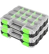 Jack Boss Tool Box with Transparent Lid, Double Side 34-Compartments Organizer Box with Removable...