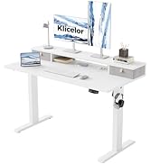 Klicelor 48 Inch Electric Standing Desk with Drawers, Adjustable Height Small Sit Stand Desk for ...
