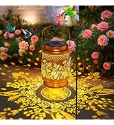 Solar Lanterns Outdoor Hummingbird Garden Decor, Gifts for Women Mom Grandma Birthday, Metal Hang...