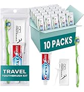 Stuhrling Bottle TrekTote Bulk Oral Care Kits, Toothbrush Toothpaste Floss Picks Set, Travel Dent...